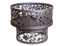 Костровая чаша кованая садовая "Клён канадский" с дополнительным декоративным кольцом